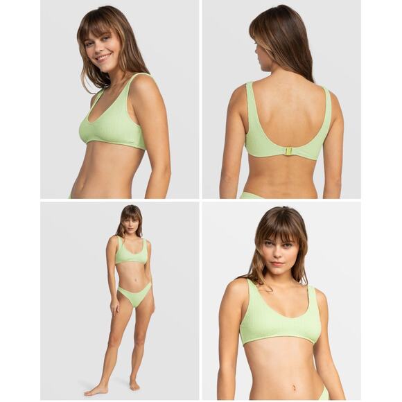 Roxy Aruba Bralette Bikini Top, NWT Size Large Green - Picture 8 of 9